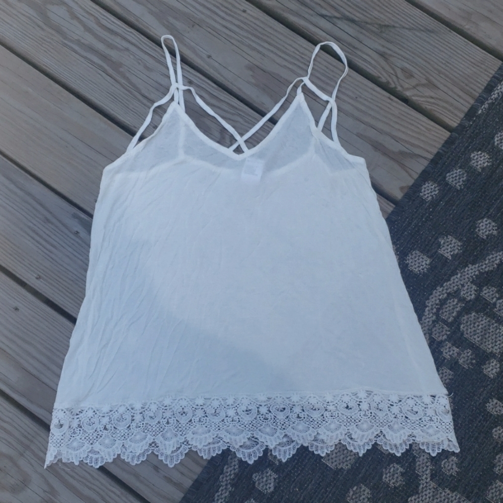 white stretch tank cami